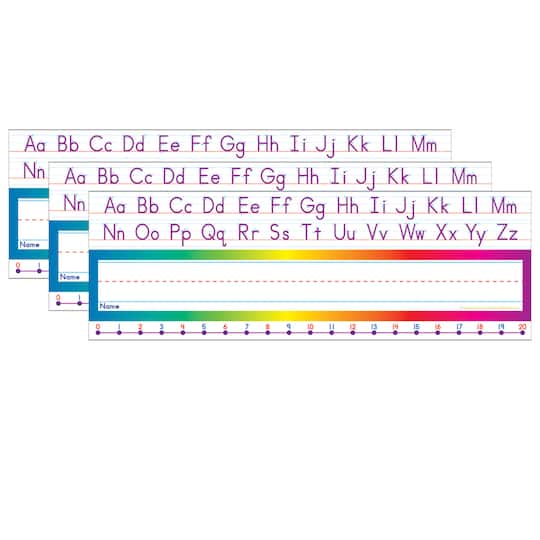 Scholastic Teaching Solutions Alphabet & Number Line Name Plates, 3 Packs of 36